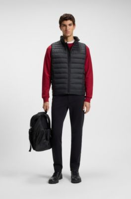 Water-repellent gilet with logo patch, Black