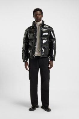 Water-repellent jacket in gloss fabric, Black