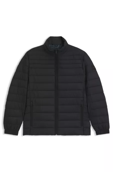 Packable slim-fit jacket with water-repellent mixed quilting