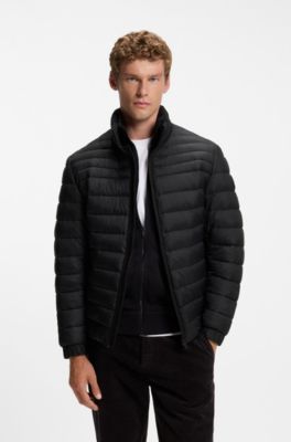 Slim-fit quilted jacket, Black