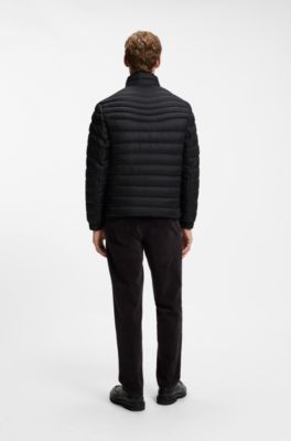 Slim-fit quilted jacket, Black