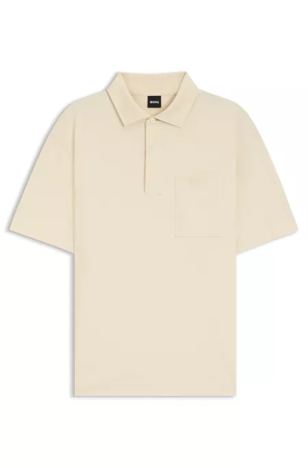 Relaxed-fit polo shirt in peached cotton
