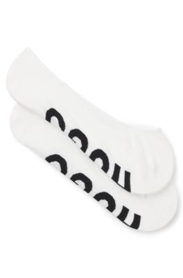 Two-pack of invisible socks with logos, White
