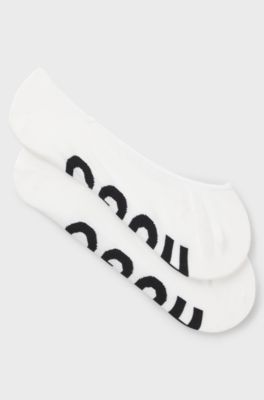 Two-pack of invisible socks with logos, White