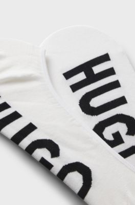 Two-pack of invisible socks with logos, White