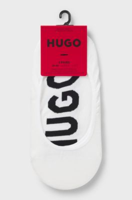 Two-pack of invisible socks with logos, White