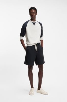 BOSS BY BECKHAM shorts in cotton terry, Dark Blue