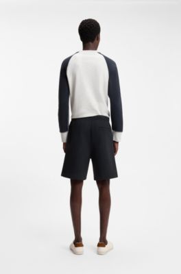 BOSS BY BECKHAM shorts in cotton terry, Dark Blue