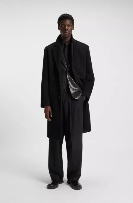 Regular-fit coat in a wool blend