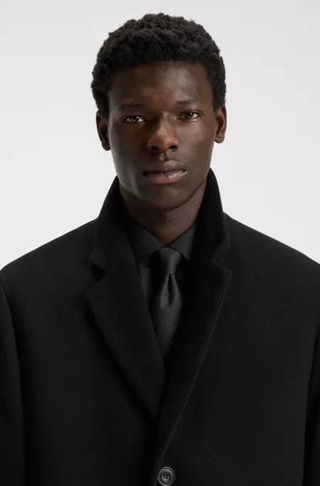 Regular-fit coat in a wool blend