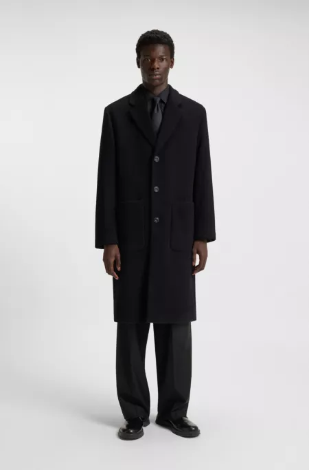 Regular-fit coat in a wool blend