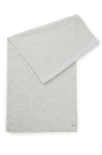 Cashmere scarf with metal logo trim, Light Grey