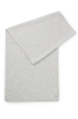 Cashmere scarf with metallic logo trim 1