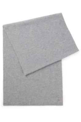 Cashmere scarf with metallic logo trim