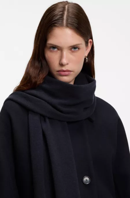 Cashmere scarf with metallic logo trim