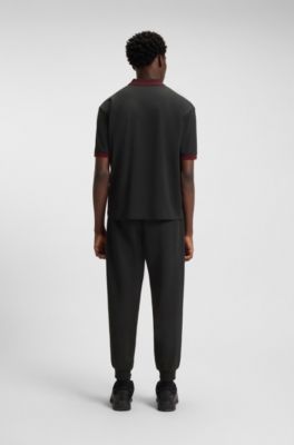 Polo HUGO x RB avec patch logot&eacute; taureau, Gris sombre