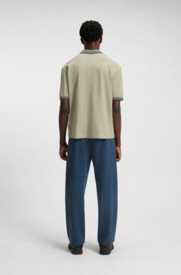 Poloshirt fra HUGO x RB med tyrelogom&aelig;rke, Lys beige