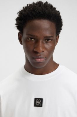 HUGO x RB T-shirt with bull-graphic logo patch, White