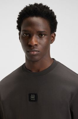 T-shirt HUGO x RB avec patch logot&eacute; &agrave; motif taureau, Gris sombre