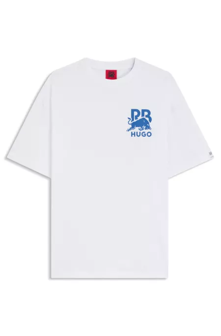 HUGO x RB cotton T-shirt with bull-graphic logo