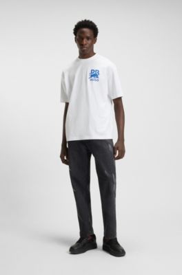 HUGO x RB cotton T-shirt with bull-graphic logo, White