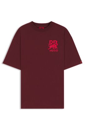 HUGO x RB cotton T-shirt with bull-graphic logo