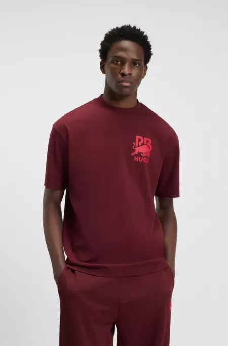 HUGO x RB cotton T-shirt with bull-graphic logo