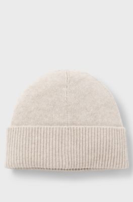 Hue af kashmir med metallisk logo, Lys beige