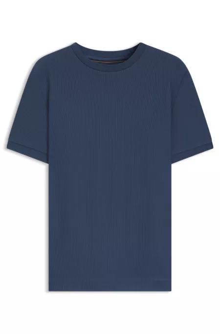 Regular-fit T-shirt in structured cotton