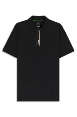 Paddy polo shirt with striped placket and logo 1