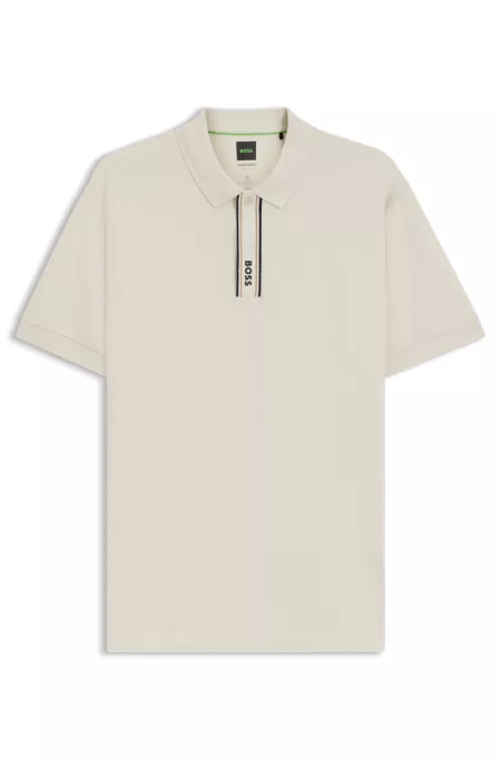 Paddy polo shirt with striped placket and logo