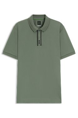 Paddy polo shirt with striped placket and logo