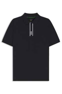 Paddy polo shirt with striped placket and logo