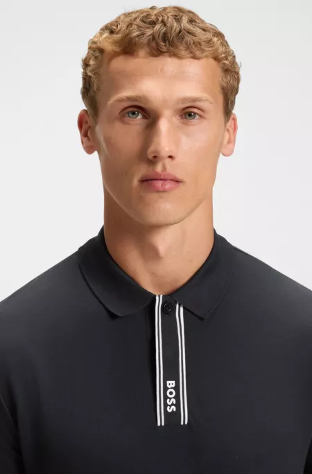 Polo Paddy avec patte de boutonnage à rayures et logo