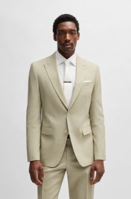 BOSS スーツ BOSS - Slim-fit suit in micro-patterned stretch fabric - Beige
