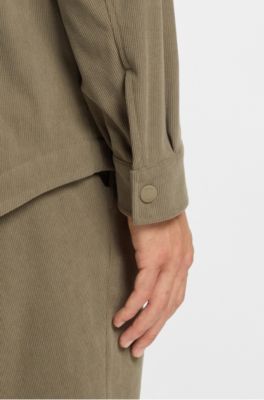 Relaxed-fit jacket in performance corduroy, Light Brown