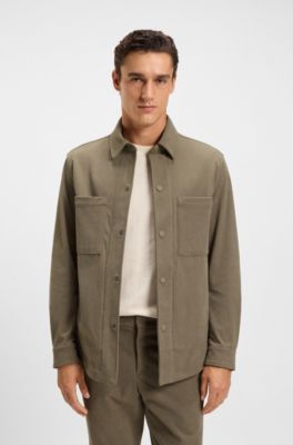 Relaxed-fit jacket in performance corduroy, Light Brown