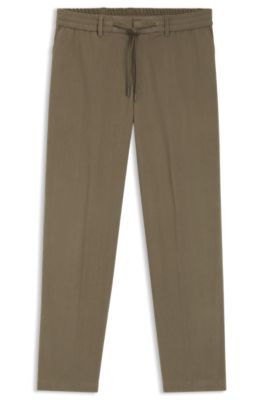 Relaxed-fit broek van hoogwaardig corduroy, Kaki