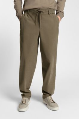Relaxed-fit broek van hoogwaardig corduroy, Kaki