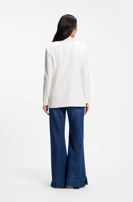 Regular-fit blazer in stretch crepe