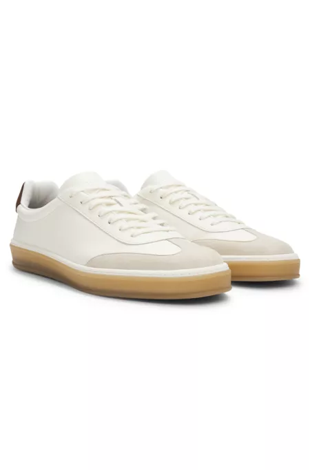 BOSS BY BECKHAM trainers in leather and suede
