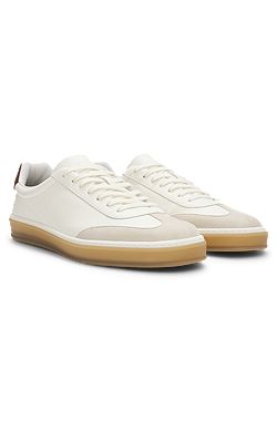 BOSS BY BECKHAM trainers in leather and suede