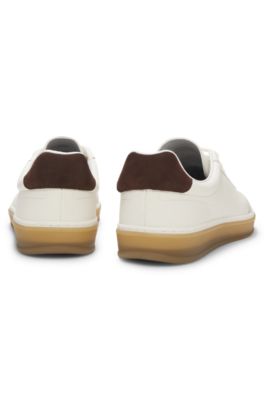 BOSS BY BECKHAM trainers in leather and suede, Natural