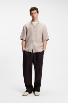 BOSS BY BECKHAM trainers in leather and suede, Natural