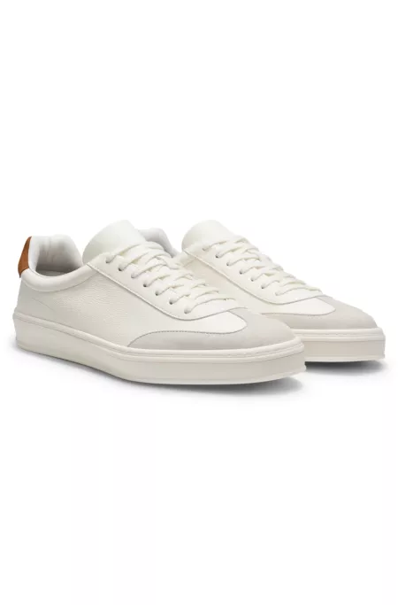 BOSS BY BECKHAM trainers in leather and suede