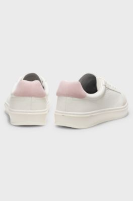 BOSS BY BECKHAM trainers in leather and suede, Natural
