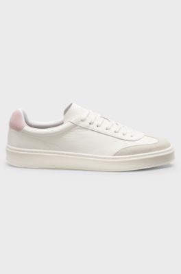 BOSS BY BECKHAM trainers in leather and suede, Natural