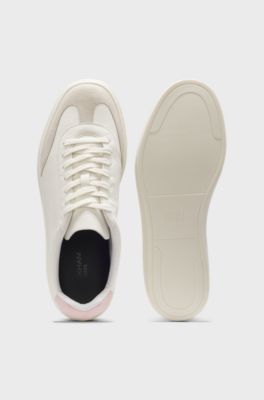 BOSS BY BECKHAM trainers in leather and suede, Natural
