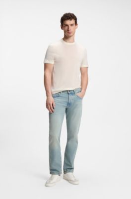BOSS BY BECKHAM trainers in leather and suede, Natural