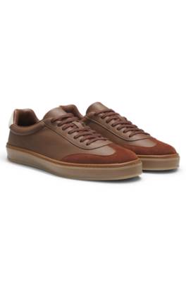 BOSS BY BECKHAM trainers in leather and suede 1